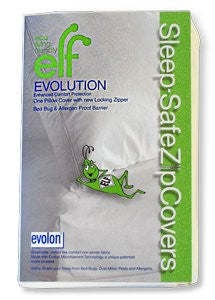 Sleep-Safe ZipCovers "EVOLUTION" Evolon® Pillow Encasement - Pillow Protector Zippered Cover - Dust Mite, Bed Bug, and Allergen Protection - Eco Living Friendly (ELF Brands)
