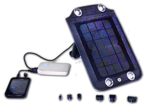 SolarGoPack 4 Panel 20 watt Solar Charging Panel with 12K mAh Li-Polymer Battery - Fold Up Design for Portable Power - Charges Mobile Devices - Eco Living Friendly (ELF Brands)