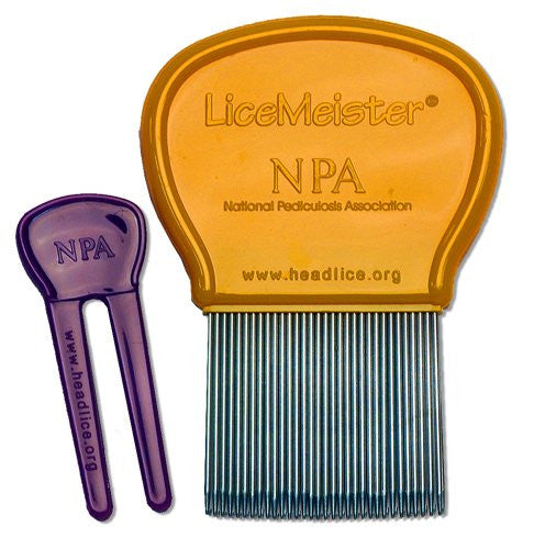 LiceMeister - Lice & Nit Removal Comb with Stainless Steel Teeth and Cleaning Tool - Eco Living Friendly (ELF Brands)