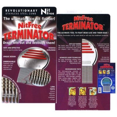 Lice Comb Nit Free Terminator - Stainless Steel Louse and Nit Comb for Head Lice Treatment, Removes Nits - Eco Living Friendly (ELF Brands)