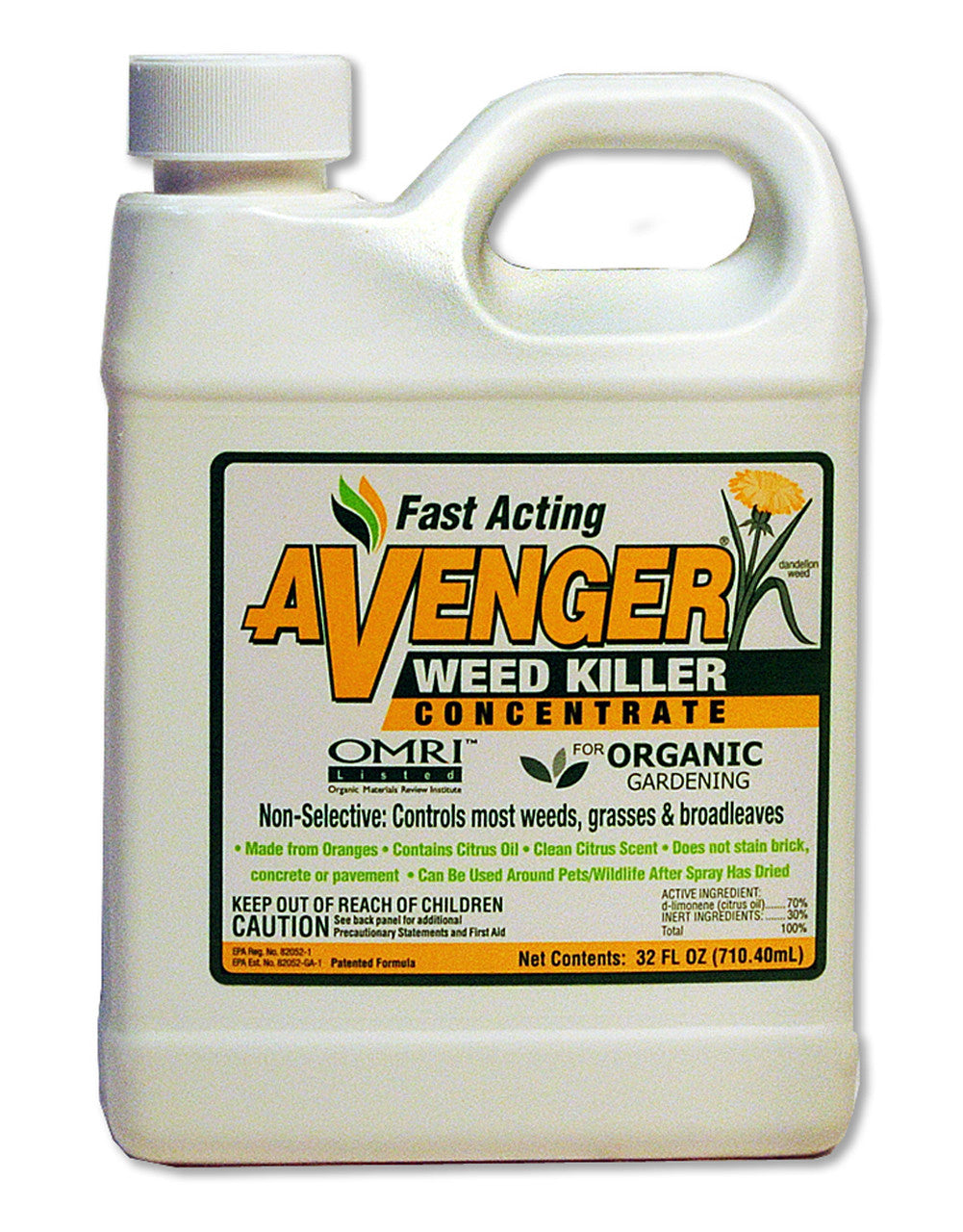 natural non selective herbicide AVENGER Organic Weed Killer - Biodegradable / Non-toxic