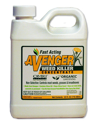 AVENGER Organic Weed Killer - Biodegradable / Non-toxic - Concentrate 32 fl oz - Eco Living Friendly (ELF Brands)