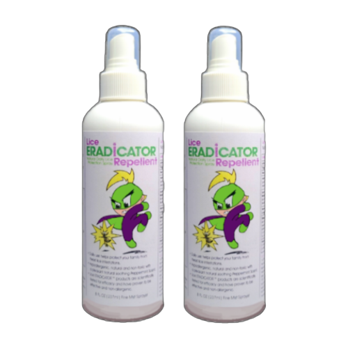 Lice ERADICATOR Lice Repellent Spray - Natural Peppermint Formula - 8 fl oz Spray Bottle - Two Pack