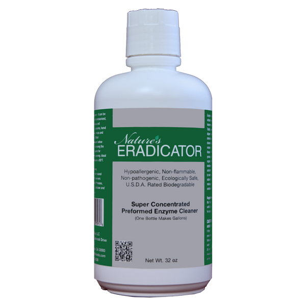 Nature's ERADICATOR Super Concentrated Pre-formed Enzyme Cleaner  - Multi-purpose - Cleans Organic Material (e.g. Blood, Urine, Bed Bugs, etc.) - 32 Fl Oz - Eco Living Friendly (ELF Brands)