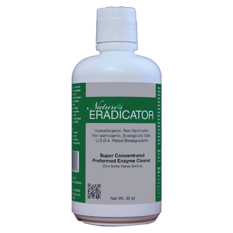 Nature's ERADICATOR Super Concentrated Pre-formed Enzyme Cleaner  - Multi-purpose - Cleans Organic Material (e.g. Blood, Urine, Bed Bugs, etc.) - 32 Fl Oz - Eco Living Friendly (ELF Brands)