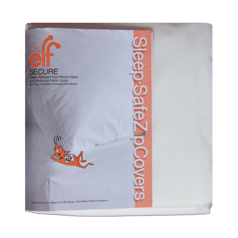 Sleep-Safe ZipCovers "SECURE" Box Spring and Mattress Encasement - Zippered Mattress Protector Cover - Dust Mite, Bed Bug, and Allergen Protection - Eco Living Friendly (ELF Brands)
