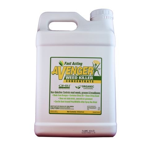 AVENGER Organic Weed Killer - Biodegradable / Non-toxic - Concentrate - 2.5 Gallon Pail - Eco Living Friendly (ELF Brands)