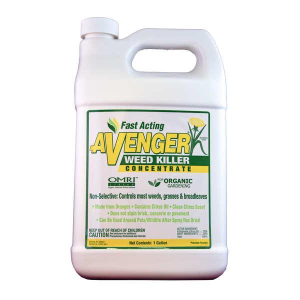 AVENGER Organic Weed Killer - Biodegradable / Non-toxic - Concentrate 128 fl oz / 1 Gallon - Eco Living Friendly (ELF Brands)