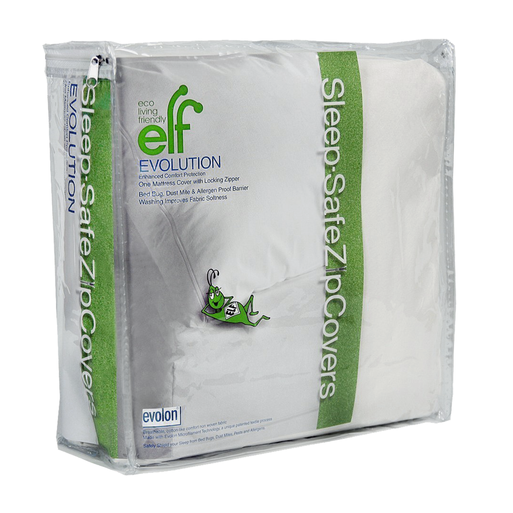 Sleep Safe ZipCovers EVOLUTION Evolon Mattress Encasement Zippered Mattress Protector Cover Dust Mite Bed Bug and Allergen Protection