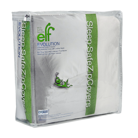 Sleep-Safe ZipCovers "EVOLUTION" Evolon Mattress Encasement - Zippered Mattress Protector Cover - Dust Mite, Bed Bug, and Allergen Protection - Eco Living Friendly (ELF Brands)