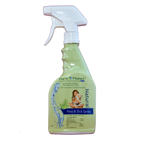 Pure Planet™ Eco-Friendly Natural Flea and Tick Spray - Kills on Contact - Ready to Use - RTU 22 fl oz Spray Bottle - Eco Living Friendly (ELF Brands)