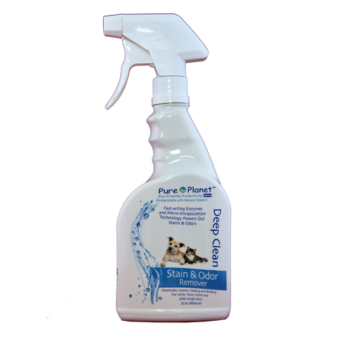 Pure Planet™ Eco-Friendly Pet Deep Clean Stain & Odor Remover - Ready to Use - RTU 22 fl oz Spray Bottle - Eco Living Friendly (ELF Brands)