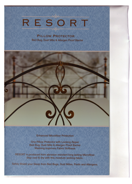 Sleep-Safe Zipcovers "RESORT" Pillow Encasement - Zippered Cover Pillow Protector - Dust Mite, Bed Bug, and Allergen Protection - Eco Living Friendly (ELF Brands)