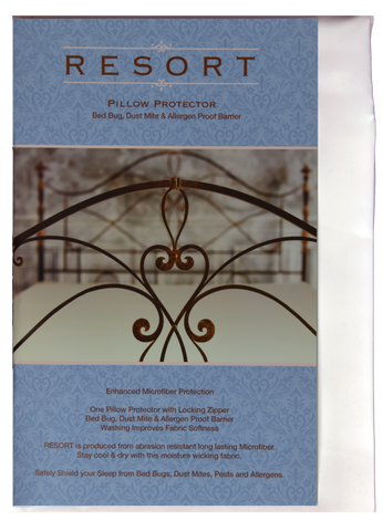 Sleep-Safe Zipcovers "RESORT" Pillow Encasement - Zippered Cover Pillow Protector - Dust Mite, Bed Bug, and Allergen Protection - Eco Living Friendly (ELF Brands)