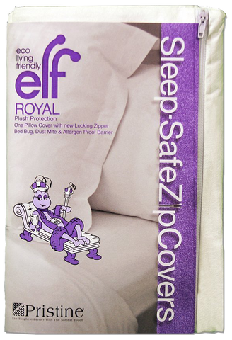 Sleep-Safe Zipcovers "ROYAL" Pillow Encasement - Zippered Cover Pillow Protector - Dust Mite, Bed Bug, and Allergen Protection - Eco Living Friendly (ELF Brands)