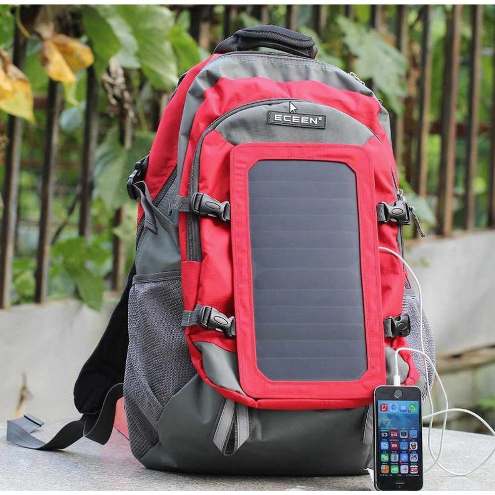 Red - ECEEN Solar Panel Backpack - 7-Watt Solar Panel Back Pack