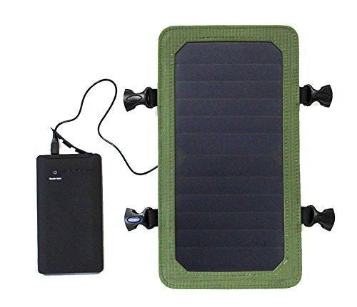 Army Green - SolarGoPack Solar Panel Backpack - 7-Watt Solar Panel Back Pack with 10000 mAh Battery - Eco Living Friendly (ELF Brands)